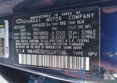 2025 Genesis Gv80 2.5T Select Awd из США, поврежденный, VIN KMUHGESB0SU247196